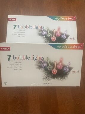 Noma 7 Bulb Bubble Lights Multi Colored 1989 Vintage